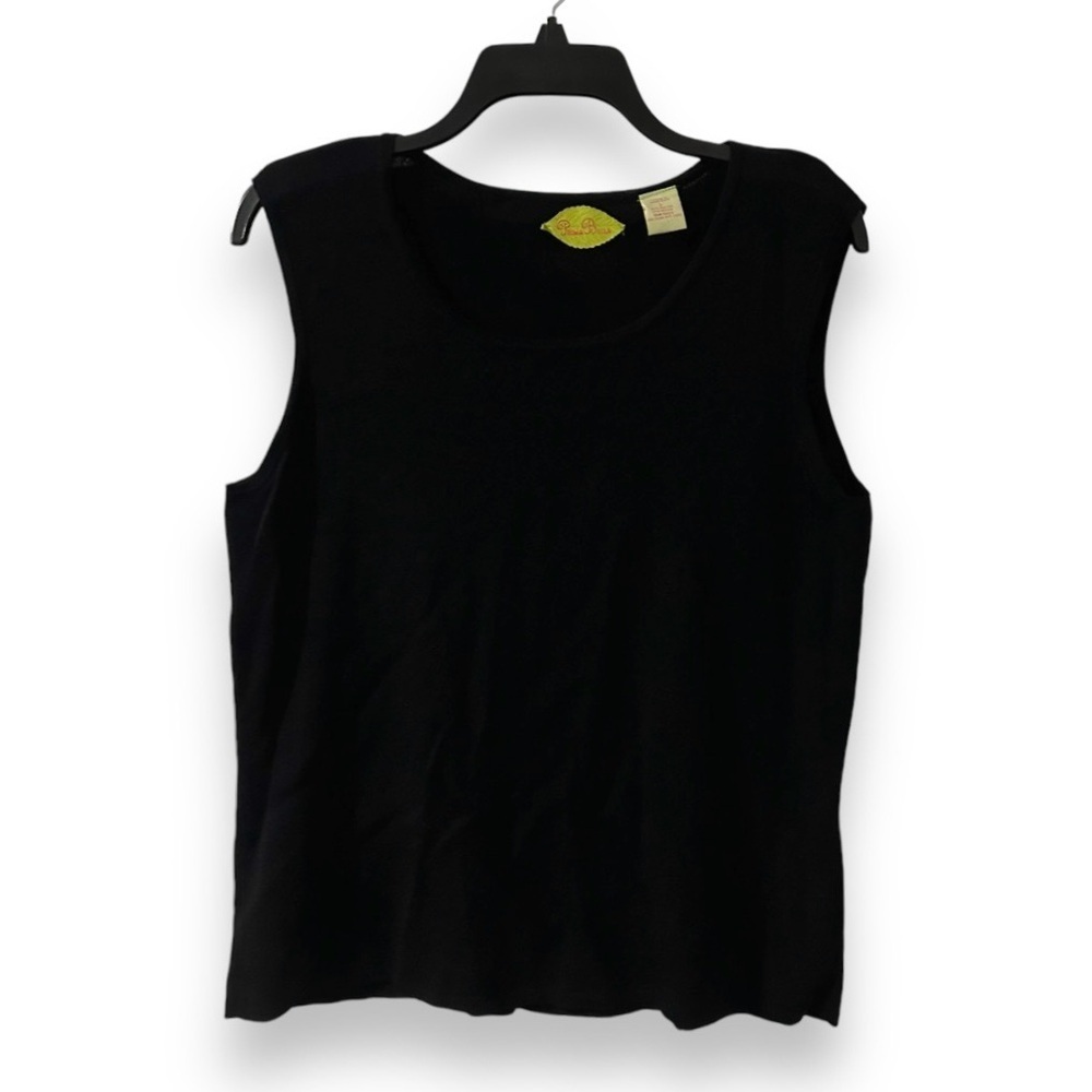 Vintage 90s/Y2K Prima Bella Black Knit Tank Top Women’s Size Large Spring Chic